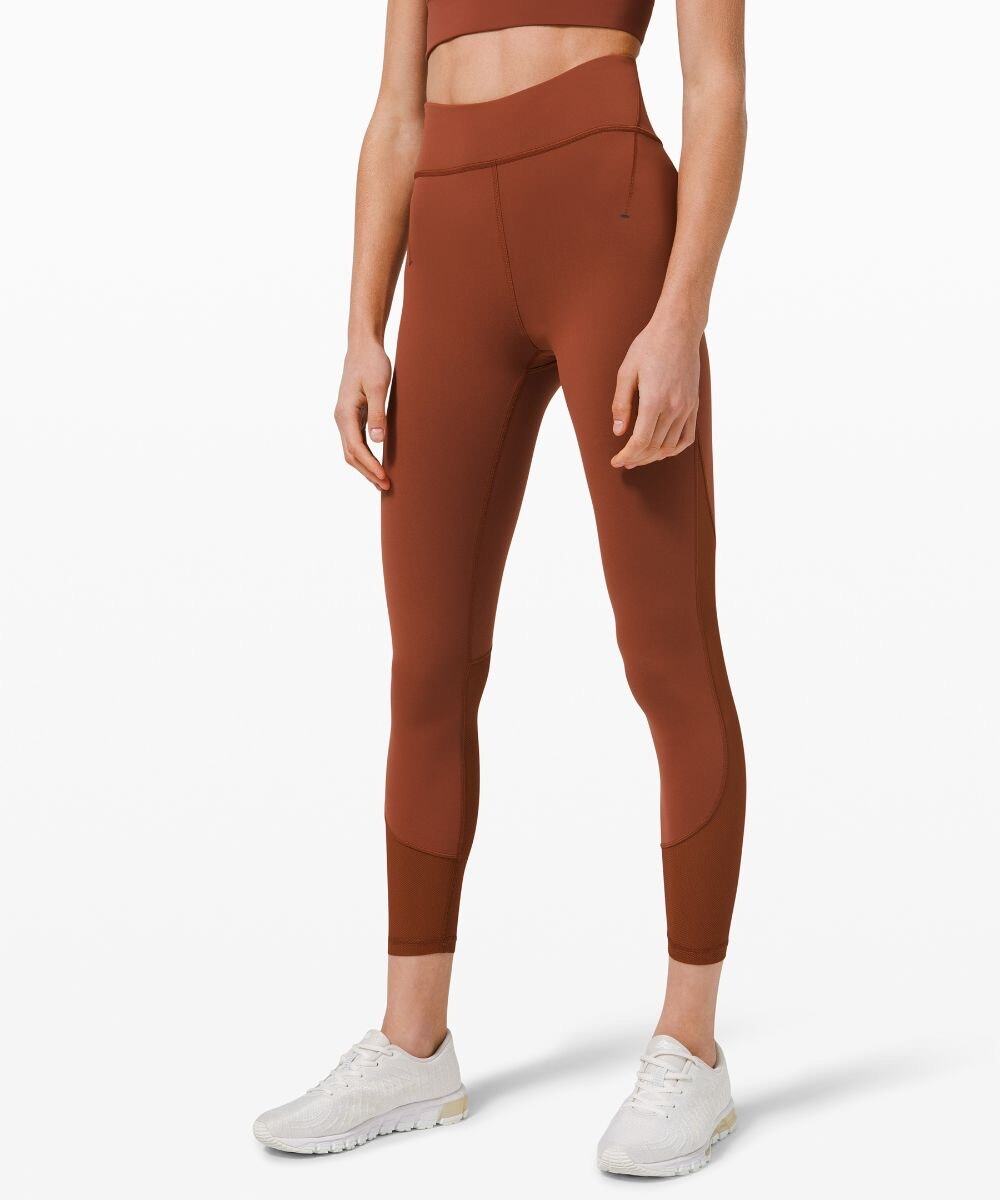 LULULEMON Everlux Mesh High-Rise Tight 25" Dark Terracotta Size 4